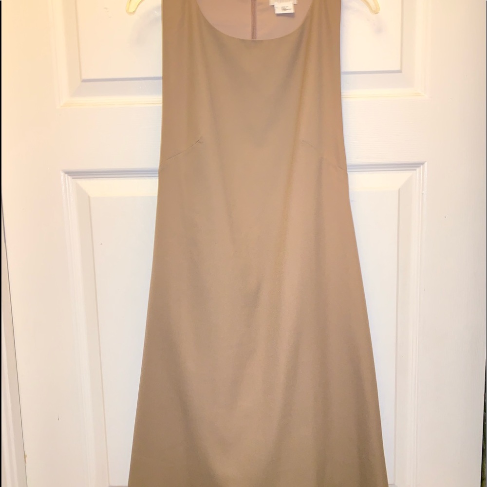 Tan wide back dress